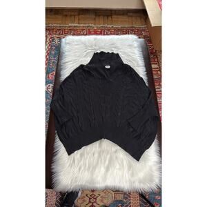 Barneys New York Black Vintage Open Neck Sweater
